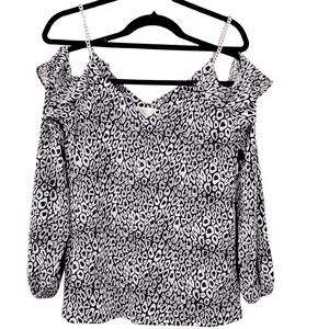 Michael Kors Silver Chain Strap Print Top